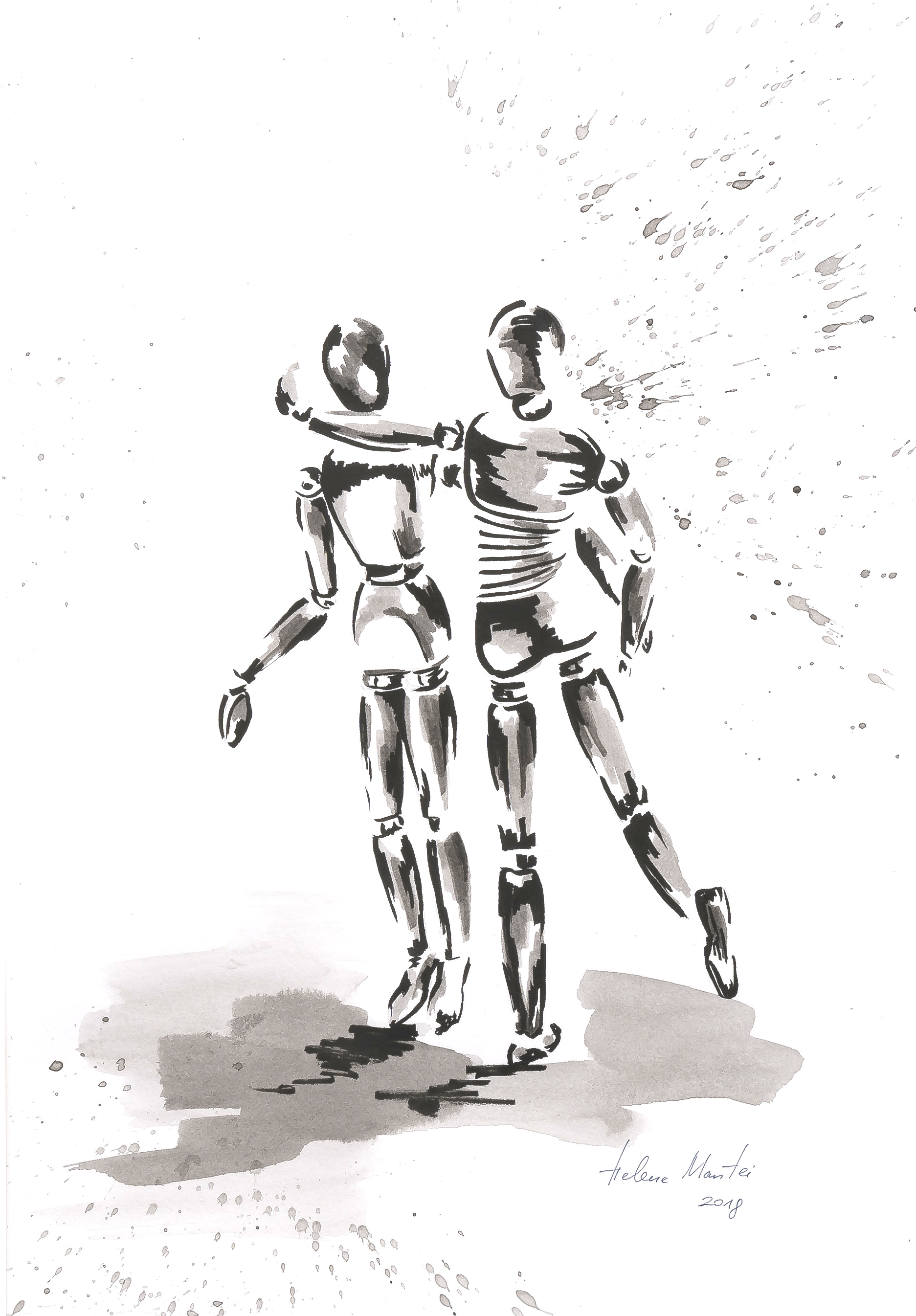 "Best Friends" Helene Mantei, Zeichnung