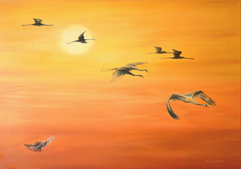 "Der Ruf der Zugvögel" Helene Mantei, Gemälde